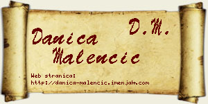 Danica Malenčić vizit kartica